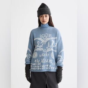 Scotch & Soda “Art is where the heart is” Faded Denim Blue Sweater